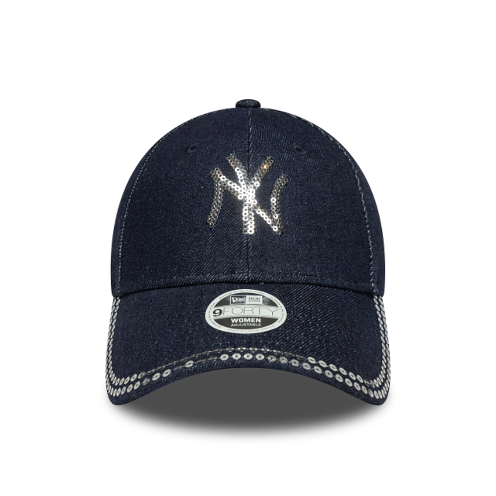 New Era - 9Forty Womens Sequin New York Yankees Cap - Blue